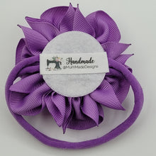 Load image into Gallery viewer, Purple 3 inch flower headband