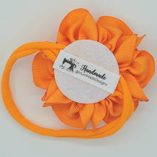 Load image into Gallery viewer, Orange 3 inch flower headband