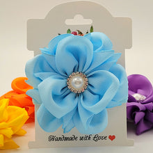 Load image into Gallery viewer, Blue 3 inch flower headband