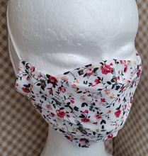 Load image into Gallery viewer, White floral print face mask
