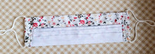 Load image into Gallery viewer, White floral print face mask