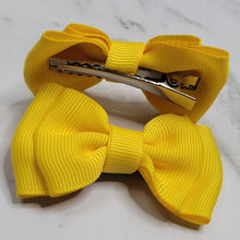 Load image into Gallery viewer, Yellow girl hair bow clip set