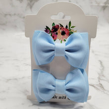 Load image into Gallery viewer, Light blue girl hair bow clip set