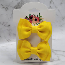 Load image into Gallery viewer, Yellow girl hair bow clip set