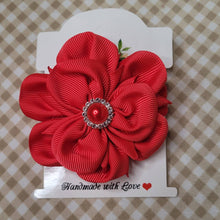Load image into Gallery viewer, Red 3 inch flower headband