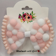Load image into Gallery viewer, Pink pom pom hair bow