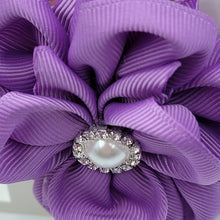 Load image into Gallery viewer, Purple 3 inch flower headband
