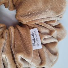 Load image into Gallery viewer, Golden brown velvet XL scrunchie
