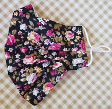 Load image into Gallery viewer, Black floral print face mask
