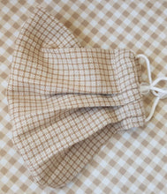 Load image into Gallery viewer, Beige checkered print face mask
