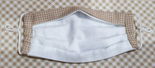 Load image into Gallery viewer, Beige checkered print face mask
