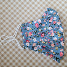 Load image into Gallery viewer, Blue floral print face mask
