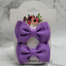 Load image into Gallery viewer, Purple hair bow clip set
