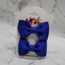 Load image into Gallery viewer, Navy girl hair bow clip set

