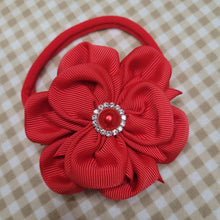 Load image into Gallery viewer, Red 3 inch flower headband
