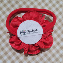 Load image into Gallery viewer, Red 3 inch flower headband
